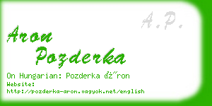 aron pozderka business card